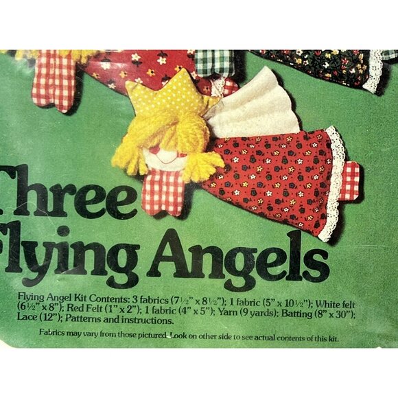 Christmas Ornament Kit Yours Truly Three Flying Angels Vintage Craft 1978 - Picture 3 of 5